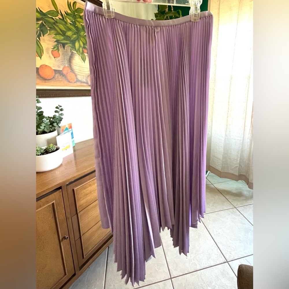 NWT Polo by Ralph Lauren Pleated Georgette Handkerchief Skirt, Lilac